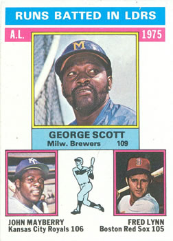 1975 AL RBI Leaders (George Scott / John Mayberry / Fred Lynn)