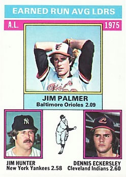 1975 AL ERA Leaders (Jim Palmer / Jim Hunter / Dennis Eckersley)