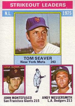 1975 NL Strikeout Leaders (Tom Seaver / John Montefusco / Andy Messersmith)