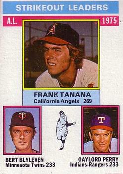 1975 AL Strikeout Leaders (Frank Tanana / Bert Blyleven / Gaylord Perry)