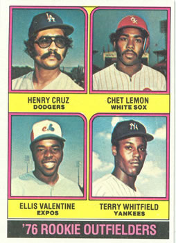 1976 Rookie Outfielders (Henry Cruz / Chet Lemon / Ellis Valentine / Terry Whitfield)