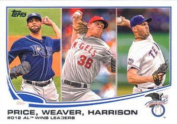 2012 AL Wins Leaders (David Price / Jered Weaver / Matt Harrison)