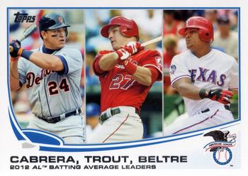 2012 AL Batting Average Leaders (Miguel Cabrera / Mike Trout / Adrian Beltre)