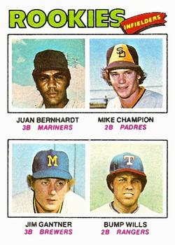 1977 Rookie Infielders (Juan Bernhardt / Mike Champion / Jim Gantner / Bump Wills)