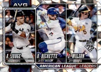 American League Leaders Avg (Aaron Judge / Bo Bichette / Jacob Wilson)