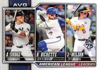 American League Leaders Avg (Aaron Judge / Bo Bichette / Jacob Wilson)