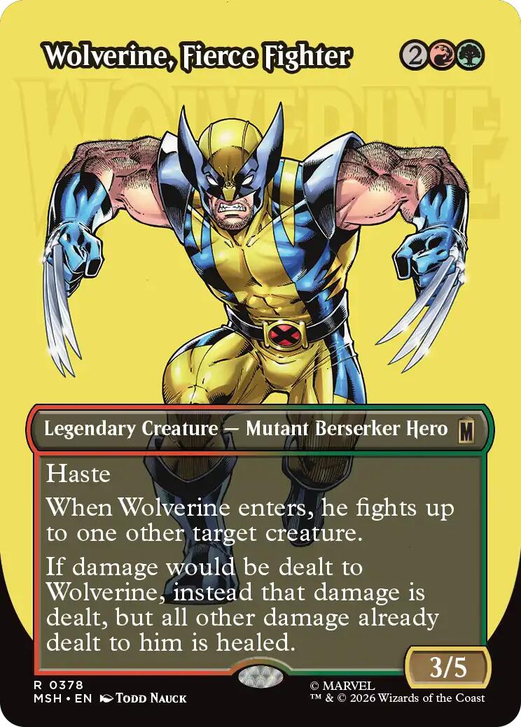 #378 Wolverine, Fierce Fighter (Borderless)