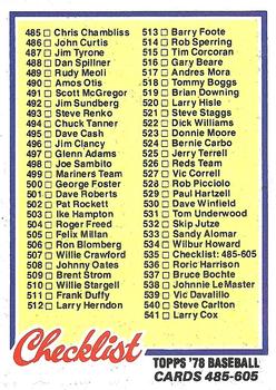 Checklist: 485-605