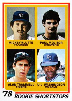 1978 Rookie Shortstops (Mickey Klutts / Paul Molitor / Alan Trammell / U.L. Washington)