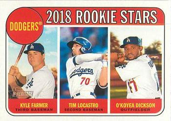 Dodgers 2018 Rookie Stars (Kyle Farmer / Tim Locastro / O'Koyea Dickson)