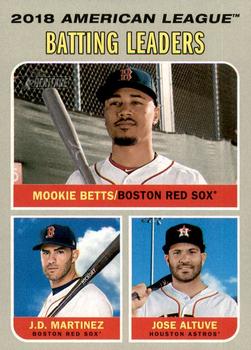 2018 A.L. Batting Leaders (Mookie Betts / J.D. Martinez / Jose Altuve)