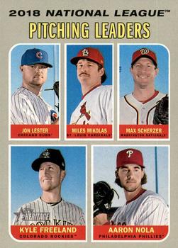2018 N.L. Pitching Leaders (Jon Lester / Miles Mikolas / Max Scherzer / Kyle Freeland / Aaron Nola)