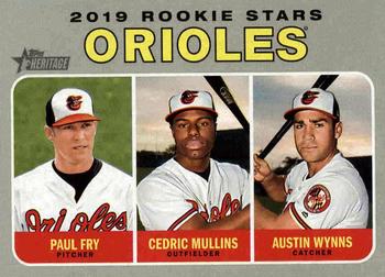 Orioles 2019 Rookie Stars (Paul Fry / Cedric Mullins / Austin Wynns)