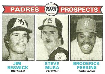 Padres 1979 Prospects (Jim Beswick / Steve Mura / Broderick Perkins) PROS,