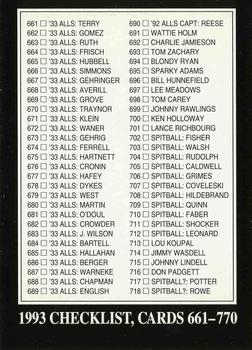 1993 Checklist: 661-770