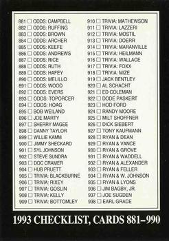 1993 Checklist: 881-990