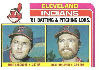 Indians Leaders / Checklist (Mike Hargrove / Bert Blyleven)