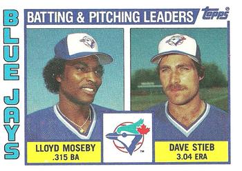 Blue Jays Leaders / Checklist (Lloyd Moseby / Dave Stieb)