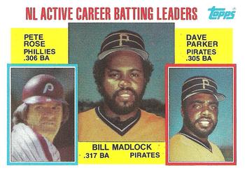 NL Active Career Batting Leaders (Bill Madlock / Pete Rose / Dave Parker)