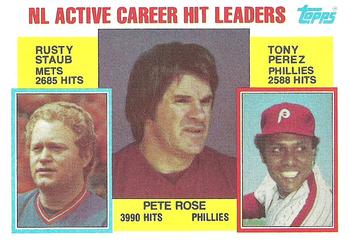 NL Active Career Hit Leaders (Pete Rose / Rusty Staub / Tony Perez)