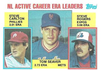 NL Active Career ERA Leaders (Tom Seaver / Steve Carlton / Steve Rogers)