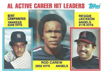 AL Active Career Hit Leaders (Rod Carew / Bert Campaneris / Reggie Jackson)