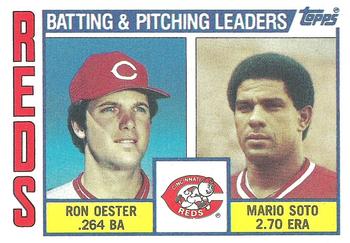 Reds Leaders / Checklist (Ron Oester / Mario Soto)