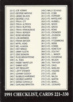 1991 Checklist: 221-330