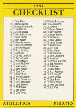 Checklist: Athletics / Pirates / Reds / Red Sox