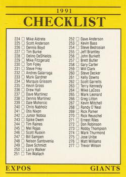 Checklist: Expos / Giants / Rangers / Angels