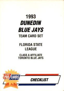 Dunedin Blue Jays Checklist