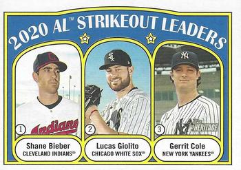 2020 AL Strikeout Leaders (Shane Bieber / Lucas Giolito / Gerrit Cole)