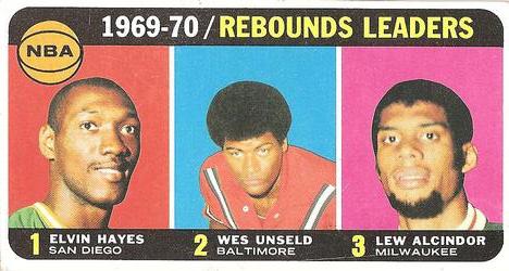1969-70 Rebounds Leaders (Elvin Hayes / Wes Unseld / Lew Alcindor)