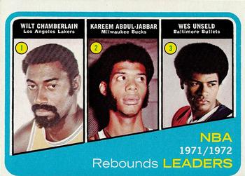 1971-72 NBA Rebounds Leaders (Wilt Chamberlain / Kareem Abdul-Jabbar / Wes Unseld) LL