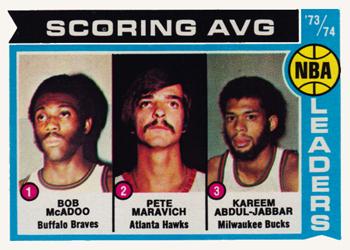 NBA '73-74 Scoring Average Leaders (Bob McAdoo / Pete Maravich / Kareem Abdul-Jabbar)