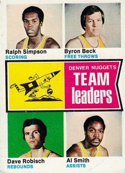 Denver Nuggets Team Leaders (Ralph Simpson / Byron Beck / Dave Robisch / Al Smith)