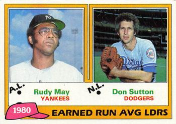 1980 Earned Run Average Leaders (Rudy May / Don Sutton)