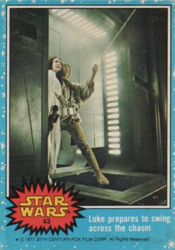 Luke prepares to swing across the chasm 