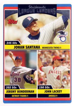 2006 AL Strikeouts Leaders (Johan Santana / Jeremy Bonderman / John Lackey)