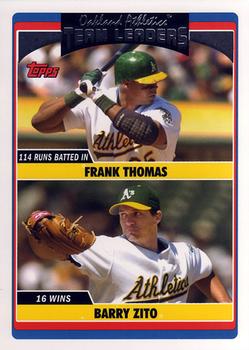 Athletics Team Leaders (Frank Thomas / Barry Zito)