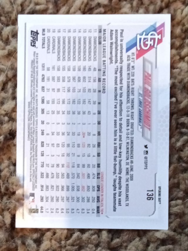 Back of card