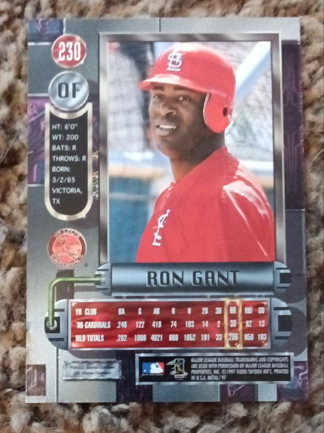 Back of card