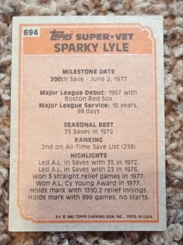 Back of card