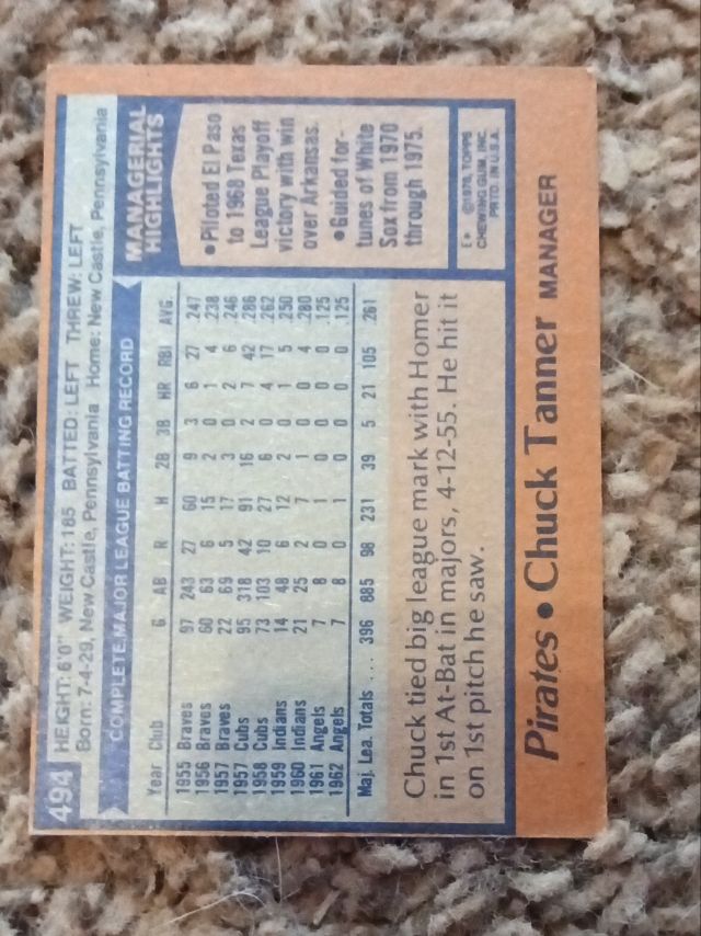 Back of card