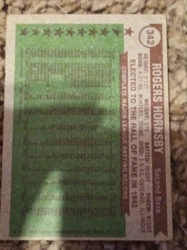Back of card