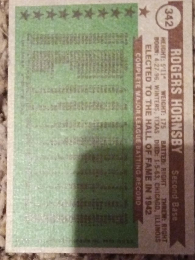 Back of card