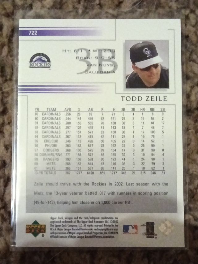 Back of card