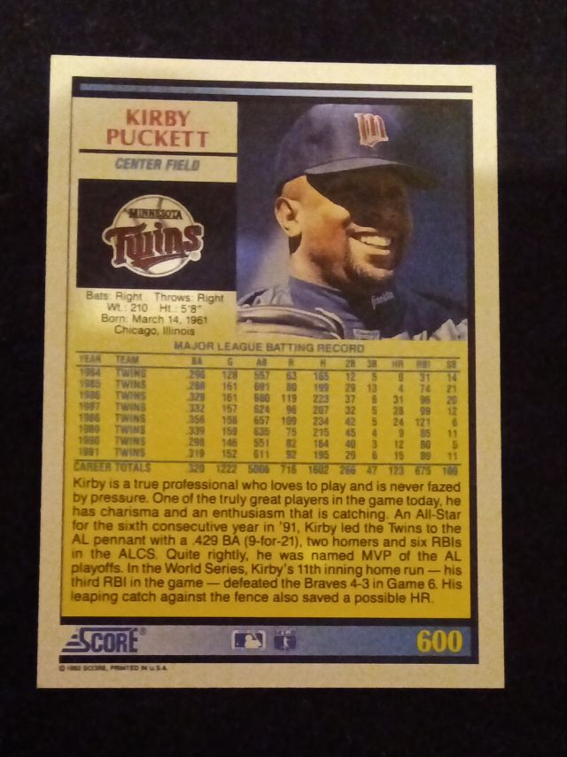 Back of card