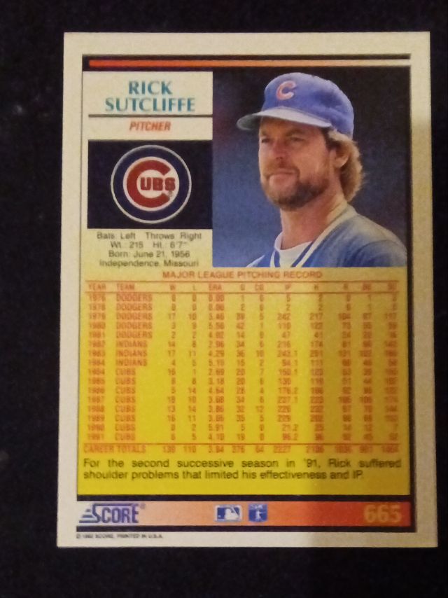 Back of card