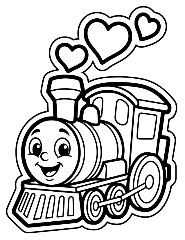The Love Express | Free Coloring Page | Color It Daily | Color It Daily